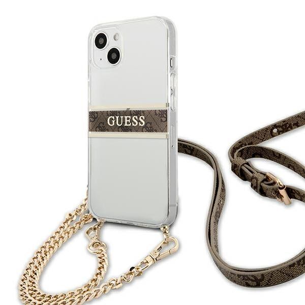 Originalus Guess dėklas GUHCP13SKC4GBGO iPhone 13 mini 5,4 Permatomas 4G Brown Strap Gold Chain 1 Originalus Guess dėklas GUHCP13SKC4GBGO iPhone 13 mini 5,4 Permatomas 4G Brown Strap Gold Chain 1