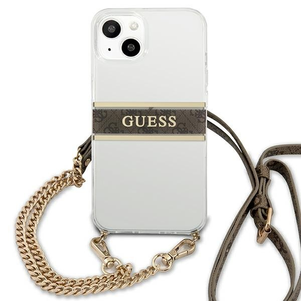 Originalus Guess dėklas GUHCP13SKC4GBGO iPhone 13 mini 5,4 Permatomas 4G Brown Strap Gold Chain 2 Originalus Guess dėklas GUHCP13SKC4GBGO iPhone 13 mini 5,4 Permatomas 4G Brown Strap Gold Chain 2