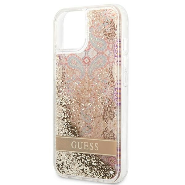 Dėklas Guess Paisley Liquid Glitter GUHCP13SLFLSD iPhone 13 mini Auksinis 10 Dėklas Guess Paisley Liquid Glitter GUHCP13SLFLSD iPhone 13 mini Auksinis 10