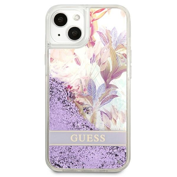 Dėklas Guess Flower Liquid Glitter GUHCP13SLFLSU iPhone 13 mini Violetinis 2 Dėklas Guess Flower Liquid Glitter GUHCP13SLFLSU iPhone 13 mini Violetinis 2