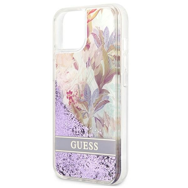 Dėklas Guess Flower Liquid Glitter GUHCP13SLFLSU iPhone 13 mini Violetinis 5 Dėklas Guess Flower Liquid Glitter GUHCP13SLFLSU iPhone 13 mini Violetinis 5