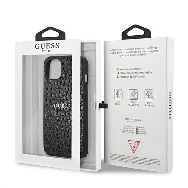 Akcija! Originalus Guess dėklas GUHCP13SPCRBBK iPhone 13 mini 5,4" Juodas Croco Strap Collection 7 Akcija! Originalus Guess dėklas GUHCP13SPCRBBK iPhone 13 mini 5,4" Juodas Croco Strap Collection 7