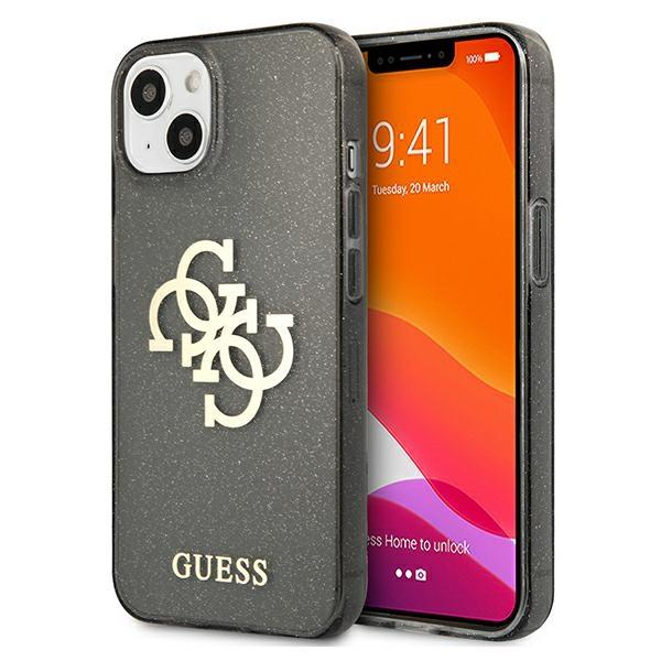 Originalus Guess dėklas GUHCP13SPCUGL4GBK iPhone 13 mini 5,4" Juodas Glitter 4G Big Logo Originalus Guess dėklas GUHCP13SPCUGL4GBK iPhone 13 mini 5,4" Juodas Glitter 4G Big Logo