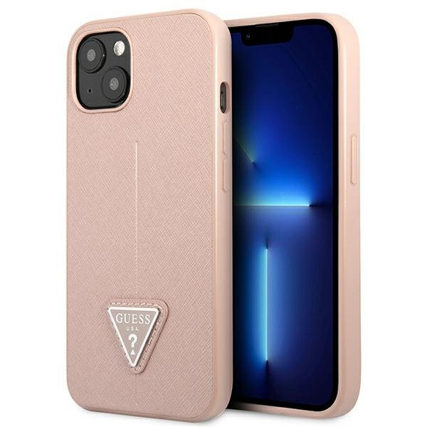 Dėklas Guess SaffianoTriangle Logo GUHCP13SPSATLP iPhone 13 mini Rožinis Dėklas Guess SaffianoTriangle Logo GUHCP13SPSATLP iPhone 13 mini Rožinis