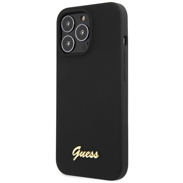 Dėklas Guess Silicone Script Gold Logo GUHCP13XLSLMGBK iPhone 13 Pro Max Juodas 1 Dėklas Guess Silicone Script Gold Logo GUHCP13XLSLMGBK iPhone 13 Pro Max Juodas 1