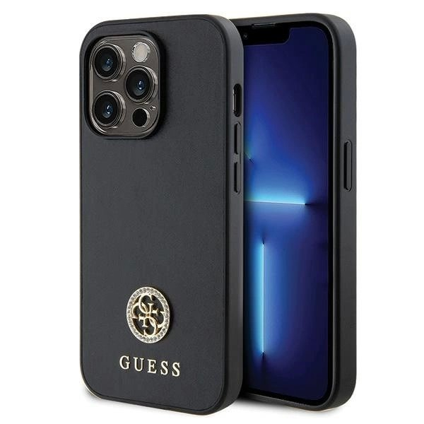 Guess GUHCP13XPS4DGPK iPhone 13 Pro Max 6.7" Juodas/Juodas hardcase Strass Metal Logo Guess GUHCP13XPS4DGPK iPhone 13 Pro Max 6.7" Juodas/Juodas hardcase Strass Metal Logo