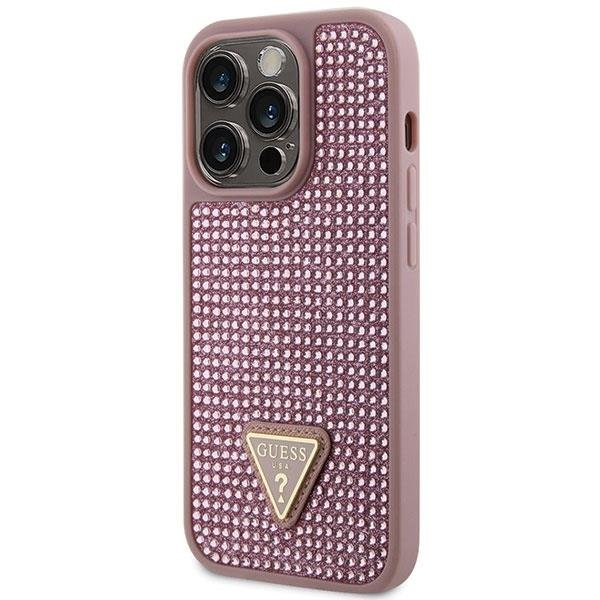 Dėklas Guess Rhinestone Triangle GUHCP14LHDGTPP iPhone 14 Pro Rožinis 1 Dėklas Guess Rhinestone Triangle GUHCP14LHDGTPP iPhone 14 Pro Rožinis 1