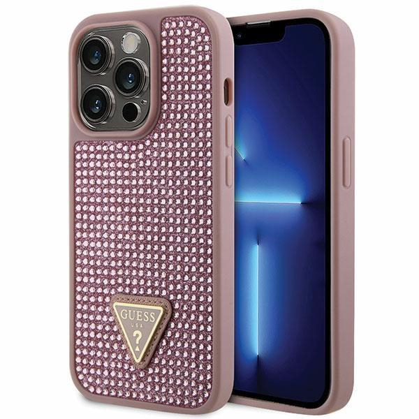 Dėklas Guess Rhinestone Triangle GUHCP14LHDGTPP iPhone 14 Pro Rožinis Dėklas Guess Rhinestone Triangle GUHCP14LHDGTPP iPhone 14 Pro Rožinis