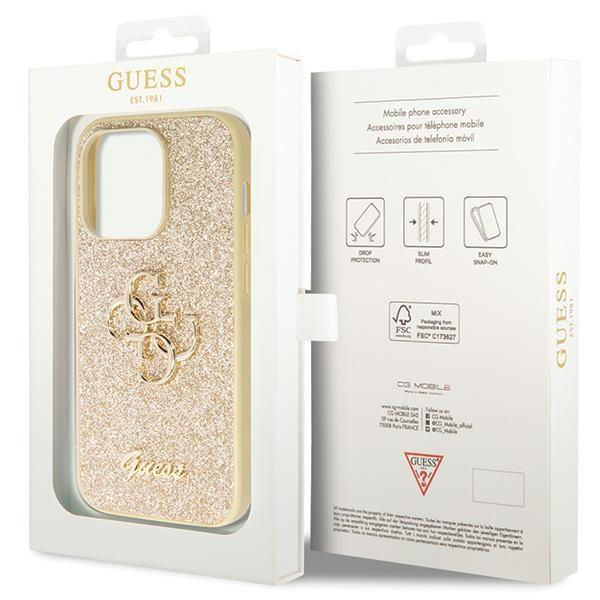Originalus dėklas Guess GUHCP14LHG4SGD case skirta iPhone 14 Pro - gold Glitter Script Big 4G 7 Originalus dėklas Guess GUHCP14LHG4SGD case skirta iPhone 14 Pro - gold Glitter Script Big 4G 7