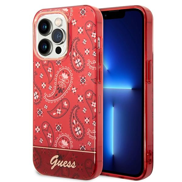 Dėklas Guess Bandana Paisley GUHCP14LHGBNHR iPhone 14 Pro Raudonas