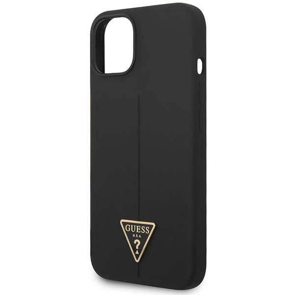 iPhone 14 – Guess GUHCP14SSLTGK 6.1" hardcase Silicone Triangle - Juodas/Juodas 5