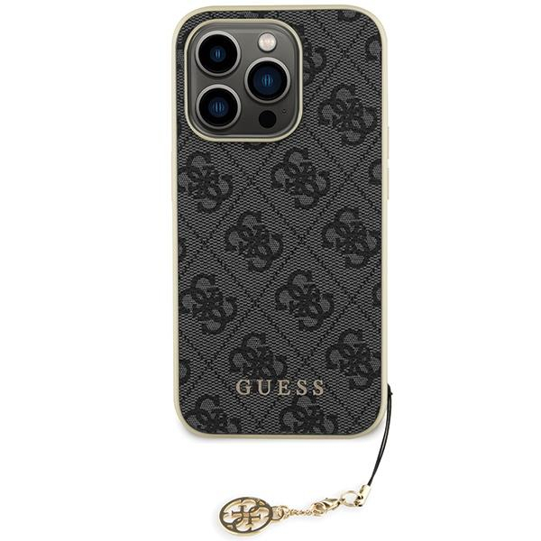Originalus dėklas Guess GUHCP15LGF4GGR iPhone 15 Pro 6.1 pilkos spalvos/pilkos spalvos hardcase 4G Charms Collection 2 Originalus dėklas Guess GUHCP15LGF4GGR iPhone 15 Pro 6.1 pilkos spalvos/pilkos spalvos hardcase 4G Charms Collection 2