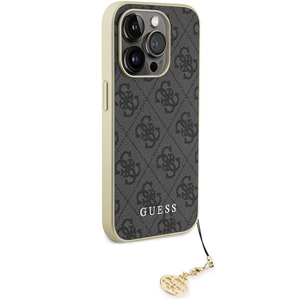 Originalus dėklas Guess GUHCP15LGF4GGR iPhone 15 Pro 6.1 pilkos spalvos/pilkos spalvos hardcase 4G Charms Collection 3 Originalus dėklas Guess GUHCP15LGF4GGR iPhone 15 Pro 6.1 pilkos spalvos/pilkos spalvos hardcase 4G Charms Collection 3