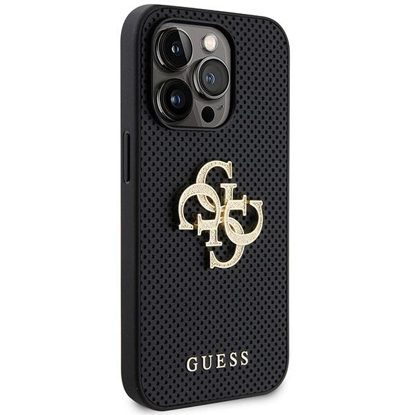 Originalus dėklas Guess GUHCP15LPSP4LGK iPhone 15 Pro 6.1 Juodas hardcase Leather Perforated 4G Glitter Logo 3 Originalus dėklas Guess GUHCP15LPSP4LGK iPhone 15 Pro 6.1 Juodas hardcase Leather Perforated 4G Glitter Logo 3