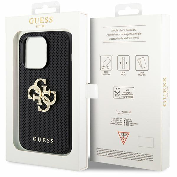 Originalus dėklas Guess GUHCP15LPSP4LGK iPhone 15 Pro 6.1 Juodas hardcase Leather Perforated 4G Glitter Logo 7 Originalus dėklas Guess GUHCP15LPSP4LGK iPhone 15 Pro 6.1 Juodas hardcase Leather Perforated 4G Glitter Logo 7