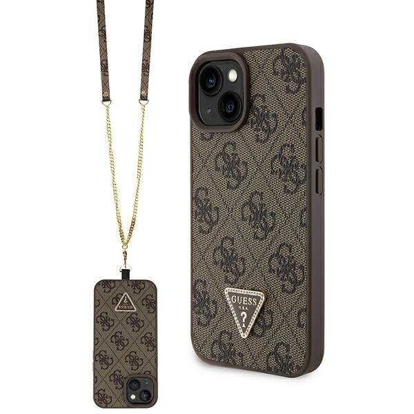 Originalus dėklas Guess GUHCP15MP4TDSCPW iPhone 15 Plus 6.7 Rudas/Rudas hardcase Crossbody 4G Metal Logo Originalus dėklas Guess GUHCP15MP4TDSCPW iPhone 15 Plus 6.7 Rudas/Rudas hardcase Crossbody 4G Metal Logo