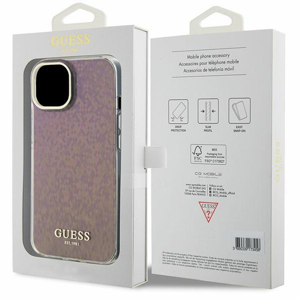 Originalus dėklas Guess GUHCP15SHDECMP iPhone 15 6.1  rožinis/rožinis hardcase IML Faceted Mirror Disco Iridescent 7 Originalus dėklas Guess GUHCP15SHDECMP iPhone 15 6.1  rožinis/rožinis hardcase IML Faceted Mirror Disco Iridescent 7