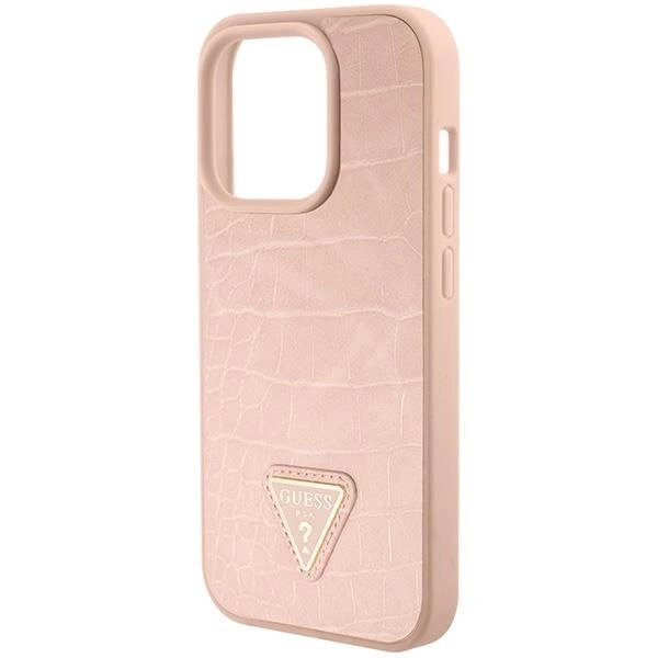 Originalus Guess dėklas GUHCP15XPCRTHCP iPhone 15 Pro Max Rožinis/Rožinis hardcase Croco Triangle Metal Logo 6 Originalus Guess dėklas GUHCP15XPCRTHCP iPhone 15 Pro Max Rožinis/Rožinis hardcase Croco Triangle Metal Logo 6
