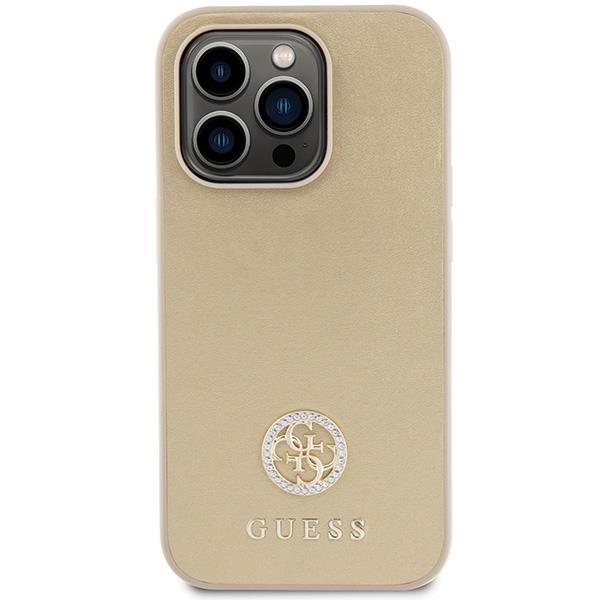 Originalus dėklas Guess GUHCP15XPS4DGPD iPhone 15 Pro Max 6.7 gold/gold hardcase Strass Metal Logo 2 Originalus dėklas Guess GUHCP15XPS4DGPD iPhone 15 Pro Max 6.7 gold/gold hardcase Strass Metal Logo 2