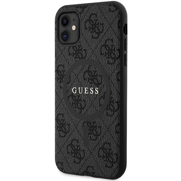 Originalus Guess dėklas GUHMN61G4GFRK iPhone 11 6.1" / Xr Juodas/Juodas hardcase 4G Collection Leather Metal Logo MagSafe 1 Originalus Guess dėklas GUHMN61G4GFRK iPhone 11 6.1" / Xr Juodas/Juodas hardcase 4G Collection Leather Metal Logo MagSafe 1