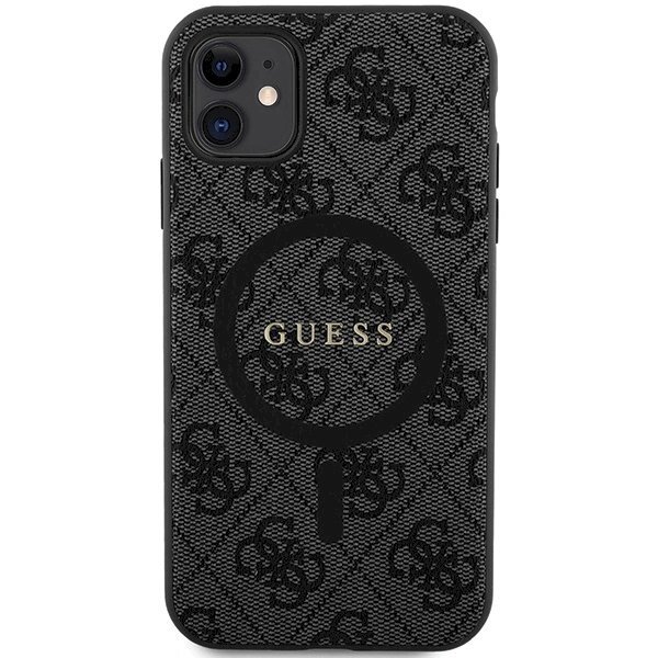 Originalus Guess dėklas GUHMN61G4GFRK iPhone 11 6.1" / Xr Juodas/Juodas hardcase 4G Collection Leather Metal Logo MagSafe 2 Originalus Guess dėklas GUHMN61G4GFRK iPhone 11 6.1" / Xr Juodas/Juodas hardcase 4G Collection Leather Metal Logo MagSafe 2