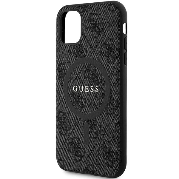 Originalus Guess dėklas GUHMN61G4GFRK iPhone 11 6.1" / Xr Juodas/Juodas hardcase 4G Collection Leather Metal Logo MagSafe 5 Originalus Guess dėklas GUHMN61G4GFRK iPhone 11 6.1" / Xr Juodas/Juodas hardcase 4G Collection Leather Metal Logo MagSafe 5