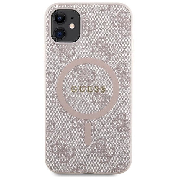 Originalus Guess dėklas GUHMN61G4GFRP iPhone 11 6.1" / Xr Rožinis/Rožinis hardcase 4G Collection Leather Metal Logo MagSafe 2 Originalus Guess dėklas GUHMN61G4GFRP iPhone 11 6.1" / Xr Rožinis/Rožinis hardcase 4G Collection Leather Metal Logo MagSafe 2