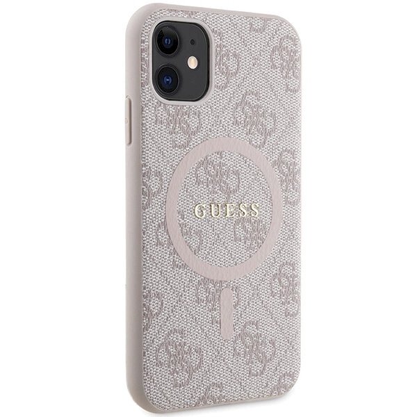 Originalus Guess dėklas GUHMN61G4GFRP iPhone 11 6.1" / Xr Rožinis/Rožinis hardcase 4G Collection Leather Metal Logo MagSafe 3 Originalus Guess dėklas GUHMN61G4GFRP iPhone 11 6.1" / Xr Rožinis/Rožinis hardcase 4G Collection Leather Metal Logo MagSafe 3
