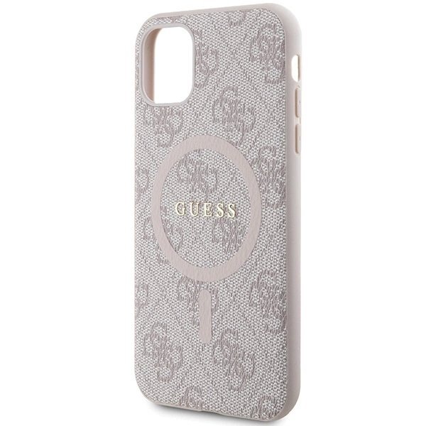 Originalus Guess dėklas GUHMN61G4GFRP iPhone 11 6.1" / Xr Rožinis/Rožinis hardcase 4G Collection Leather Metal Logo MagSafe 5 Originalus Guess dėklas GUHMN61G4GFRP iPhone 11 6.1" / Xr Rožinis/Rožinis hardcase 4G Collection Leather Metal Logo MagSafe 5