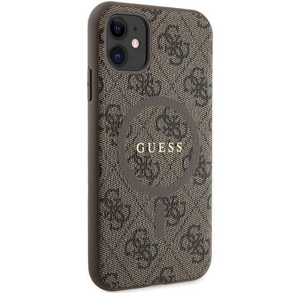 Originalus Guess dėklas GUHMN61G4GFRW iPhone 11 6.1" / Xr Rudas/Rudas hardcase 4G Collection Leather Metal Logo MagSafe 3 Originalus Guess dėklas GUHMN61G4GFRW iPhone 11 6.1" / Xr Rudas/Rudas hardcase 4G Collection Leather Metal Logo MagSafe 3