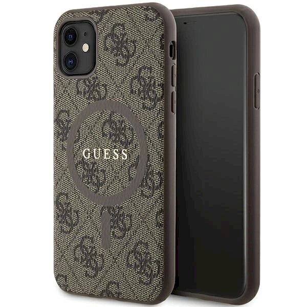 Originalus Guess dėklas GUHMN61G4GFRW iPhone 11 6.1" / Xr Rudas/Rudas hardcase 4G Collection Leather Metal Logo MagSafe Originalus Guess dėklas GUHMN61G4GFRW iPhone 11 6.1" / Xr Rudas/Rudas hardcase 4G Collection Leather Metal Logo MagSafe