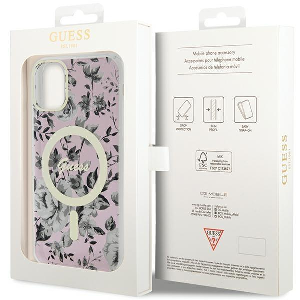 Dėklas Guess Flower MagSafe GUHMN61HCFWSP iPhone 11 / Xr Rožinis 7 Dėklas Guess Flower MagSafe GUHMN61HCFWSP iPhone 11 / Xr Rožinis 7
