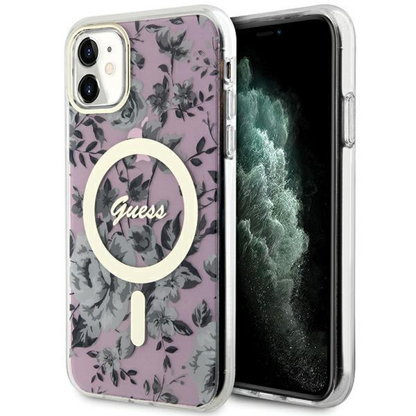 Dėklas Guess Flower MagSafe GUHMN61HCFWSP iPhone 11 / Xr Rožinis Dėklas Guess Flower MagSafe GUHMN61HCFWSP iPhone 11 / Xr Rožinis
