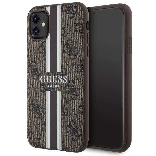 Dėklas Guess 4G Printed Stripes MagSafe GUHMN61P4RPSW iPhone 11 / Xr Rudas Dėklas Guess 4G Printed Stripes MagSafe GUHMN61P4RPSW iPhone 11 / Xr Rudas