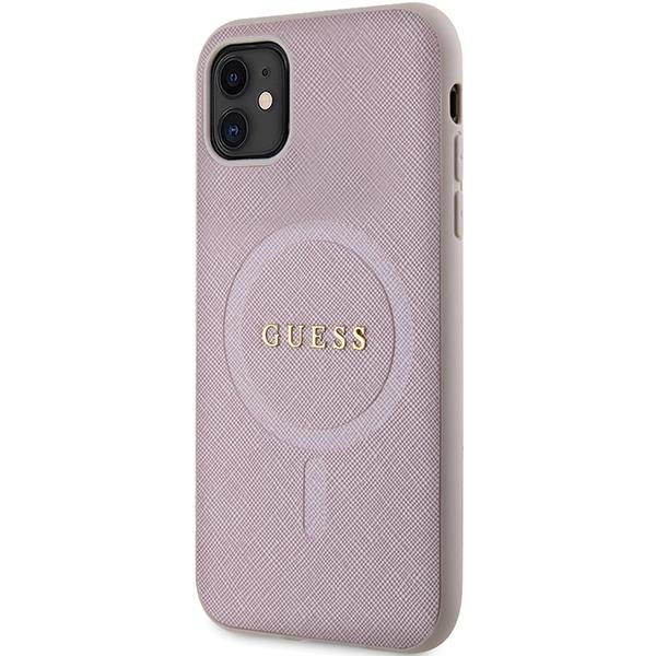Dėklas Guess GUHMN61PSAHMCP iPhone 11 / Xr - Rožinis Saffiano MagSafe 1 Dėklas Guess GUHMN61PSAHMCP iPhone 11 / Xr - Rožinis Saffiano MagSafe 1