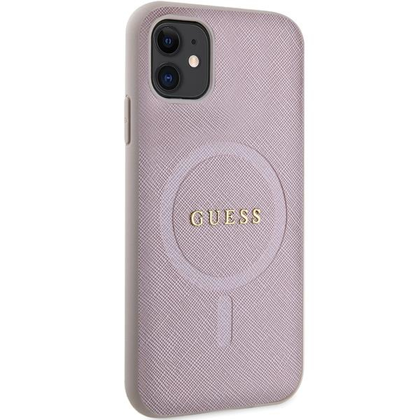 Dėklas Guess GUHMN61PSAHMCP iPhone 11 / Xr - Rožinis Saffiano MagSafe 3 Dėklas Guess GUHMN61PSAHMCP iPhone 11 / Xr - Rožinis Saffiano MagSafe 3