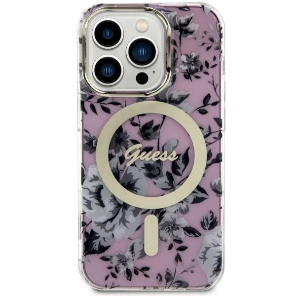 Dėklas Guess Flower MagSafe GUHMP14LHCFWSP iPhone 14 Pro Rožinis 2 Dėklas Guess Flower MagSafe GUHMP14LHCFWSP iPhone 14 Pro Rožinis 2