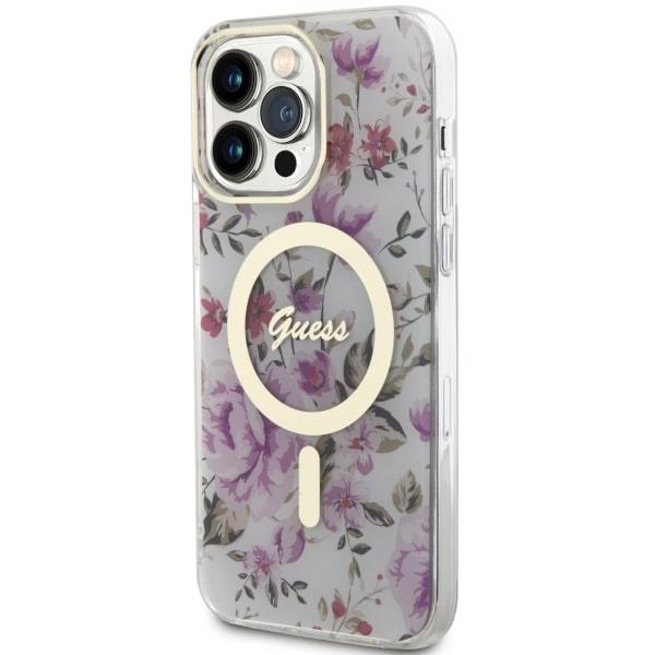 Dėklas Guess Flower MagSafe GUHMP14LHCFWST iPhone 14 Pro Permatomas 1 Dėklas Guess Flower MagSafe GUHMP14LHCFWST iPhone 14 Pro Permatomas 1