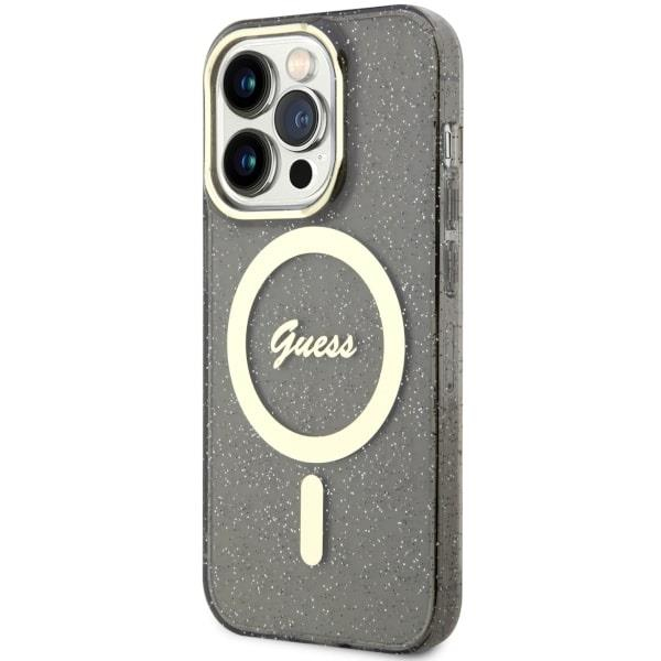 Dėklas Guess Glitter Gold MagSafe GUHMP14LHCMCGK iPhone 14 Pro Juodas 1 Dėklas Guess Glitter Gold MagSafe GUHMP14LHCMCGK iPhone 14 Pro Juodas 1