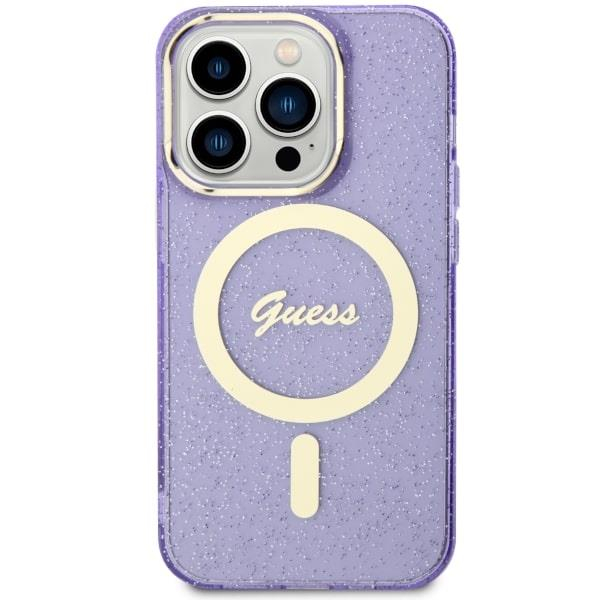 Dėklas Guess Glitter Gold MagSafe GUHMP14LHCMCGU iPhone 14 Pro Purpurinis 2 Dėklas Guess Glitter Gold MagSafe GUHMP14LHCMCGU iPhone 14 Pro Purpurinis 2
