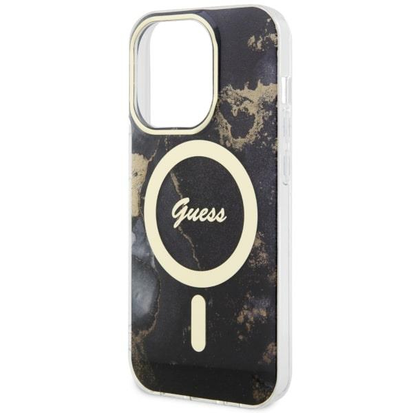 Dėklas Guess Golden Marble MagSafe GUHMP14LHTMRSK iPhone 14 Pro Juodas 5 Dėklas Guess Golden Marble MagSafe GUHMP14LHTMRSK iPhone 14 Pro Juodas 5