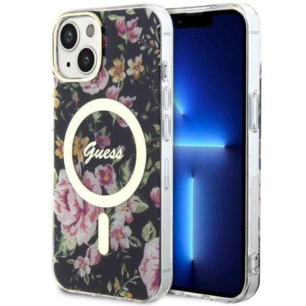 Dėklas Guess Flower MagSafe GUHMP14MHCFWSK iPhone 14 Plus Juodas Dėklas Guess Flower MagSafe GUHMP14MHCFWSK iPhone 14 Plus Juodas