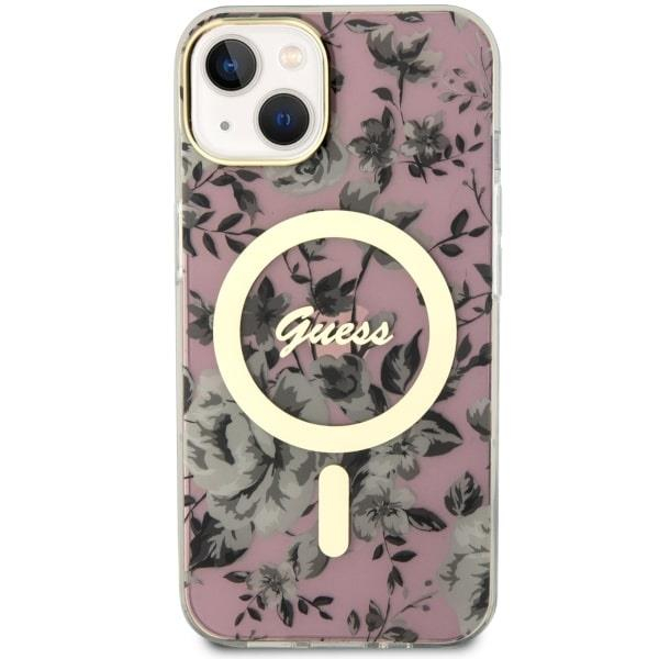 Dėklas Guess Flower MagSafe GUHMP14MHCFWSP iPhone 14 Plus Rožinis 2 Dėklas Guess Flower MagSafe GUHMP14MHCFWSP iPhone 14 Plus Rožinis 2