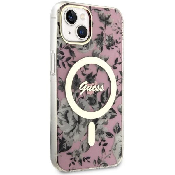 Dėklas Guess Flower MagSafe GUHMP14MHCFWSP iPhone 14 Plus Rožinis 3 Dėklas Guess Flower MagSafe GUHMP14MHCFWSP iPhone 14 Plus Rožinis 3