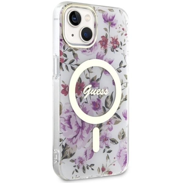 Dėklas Guess Flower MagSafe GUHMP14MHCFWST iPhone 14 Plus Permatomas 3 Dėklas Guess Flower MagSafe GUHMP14MHCFWST iPhone 14 Plus Permatomas 3