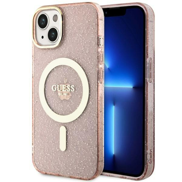 Dėklas Guess Glitter Gold MagSafe GUHMP14MHCMCGP iPhone 14 Plus Rožinis Dėklas Guess Glitter Gold MagSafe GUHMP14MHCMCGP iPhone 14 Plus Rožinis