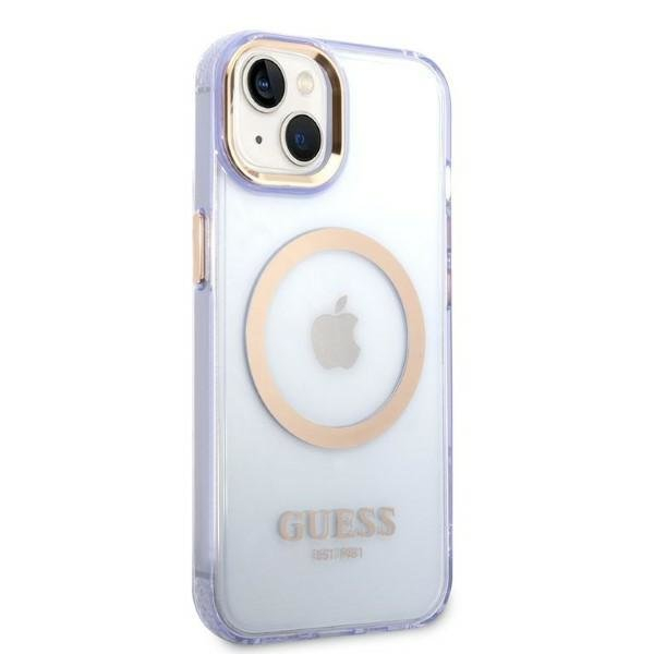 Dėklas Guess Gold Outline Translucent MagSafe GUHMP14SHTCMU iPhone 14 Purpurinis 3 Dėklas Guess Gold Outline Translucent MagSafe GUHMP14SHTCMU iPhone 14 Purpurinis 3