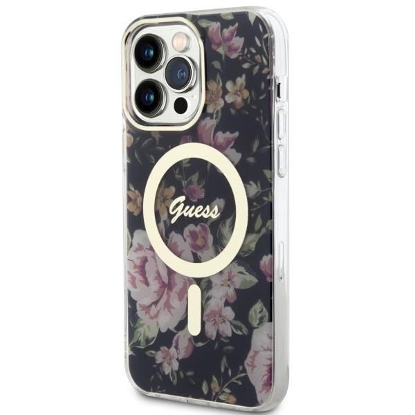 Dėklas Guess Flower MagSafe GUHMP14XHCFWSK iPhone 14 Pro Max Juodas 1 Dėklas Guess Flower MagSafe GUHMP14XHCFWSK iPhone 14 Pro Max Juodas 1