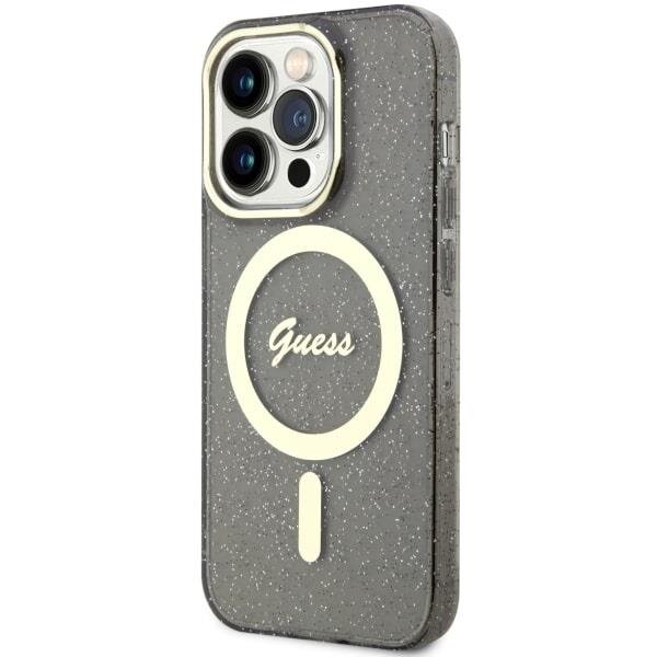 Dėklas Guess Glitter Gold MagSafe GUHMP14XHCMCGK iPhone 14 Pro Max Juodas 1 Dėklas Guess Glitter Gold MagSafe GUHMP14XHCMCGK iPhone 14 Pro Max Juodas 1