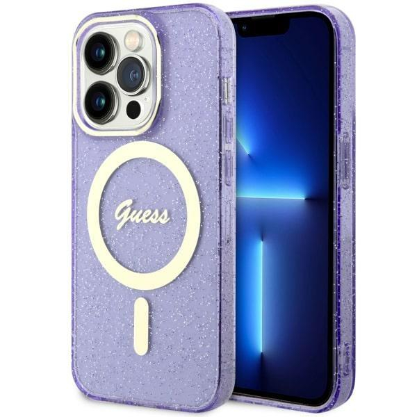 Dėklas Guess Glitter Gold MagSafe GUHMP14XHCMCGU iPhone 14 Pro Max Purpurinis Dėklas Guess Glitter Gold MagSafe GUHMP14XHCMCGU iPhone 14 Pro Max Purpurinis